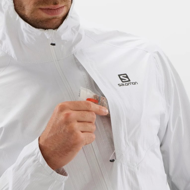 Chaquetas Shell Salomon Bonatti Impermeables Hombre Blancos | MX ZDWC791